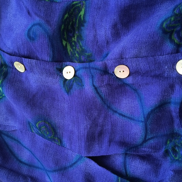 S.L. Fashions Turquoise Violet Maxi Vintage Vtg Size 8 - Picture 7 of 7